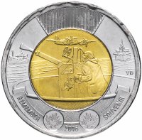 купить Канада 2 доллара (dollars) 2016 "5 лет Битве за Атлантику"