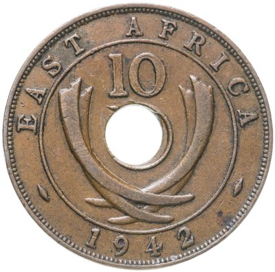 купить Британская Восточная Африка 10 центов (cents) 1942