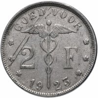 купить Бельгия 2 франка 1923-1930 фламандская версия (Belgiё) (VF-XF)