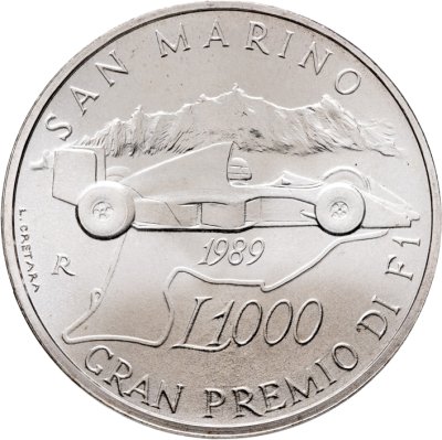 купить Сан-Марино 1000 лир 1989 "Гран-при Сан-Марино"