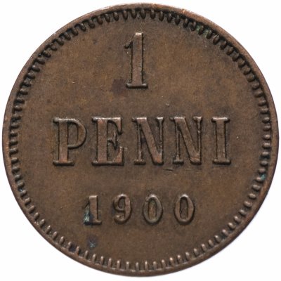 купить 1 пенни (penni) 1900 монета для Финляндии