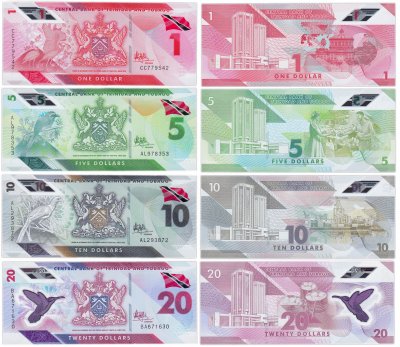 купить Тринидад и Тобаго - набор 4 банкноты - 1, 5, 10 и 20 долларов 2020 (2021) (Pick new) Пластик