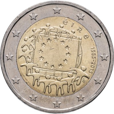 купить Ирландия 2 евро (euro) 2015 30 лет флагу Европы