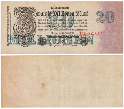 купить Германия 20000000 (20 миллионов) марок 1923