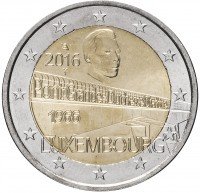 Купить Люксембург 2 евро 2016 "50 лет мосту великой герцогини Шарлотты"