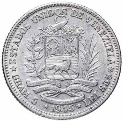 купить Венесуэла 1 боливар (bolivar) 1945