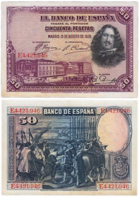 купить Испания 50 песет 1928 (Pick 75)