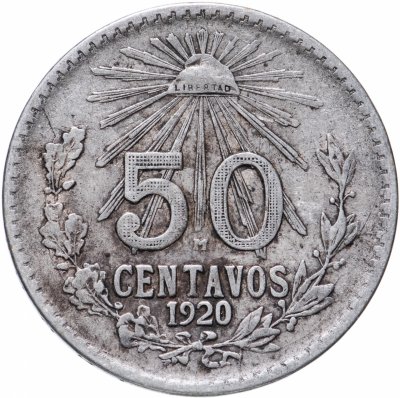 купить Мексика 50 сентаво (centavos) 1920