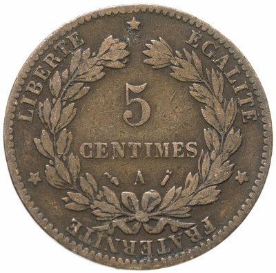 купить Франция 5 сантимов (centimes) 1888