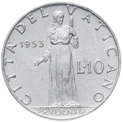 купить Ватикан 10 лир (lire) 1953