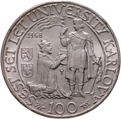 купить Чехословакия 100 крон (korun) 1948 "600 лет Карлову университету"