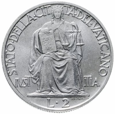 купить Ватикан 2 лиры 1942