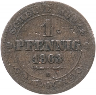 купить Германия 1 пфеннинг 1863 В