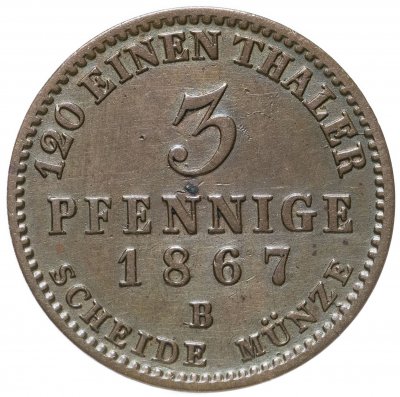 купить Германия, Ангальт-Бернбург 3 пфеннига 1867