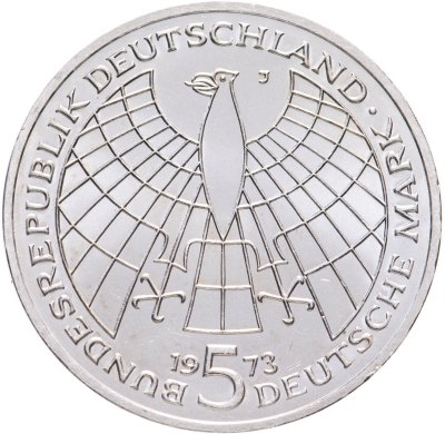 купить Германия 5 марок (deutsche mark) 1973 "500 лет со дня рождения Николая Коперника"