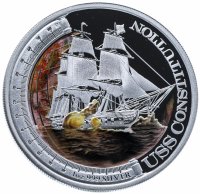 купить Тувалу 1 доллар 2012 "Парусник Конститьюшн", в футляре с сертификатом