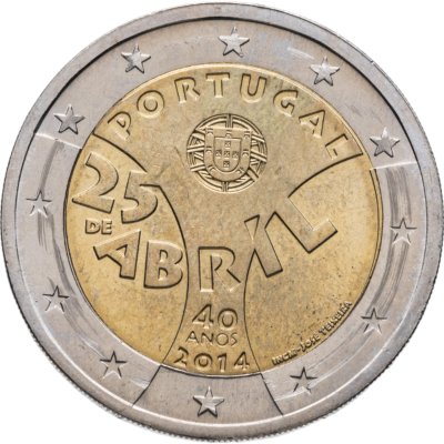 купить Португалия 2 евро (euro) 2014 40 лет Революции Гвоздик