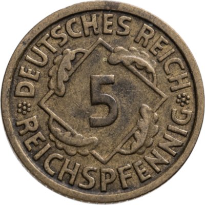 купить Германия 5 рейхспфеннигов (reichspfennig) 1935 знак монетного двора "D" — Мюнхен