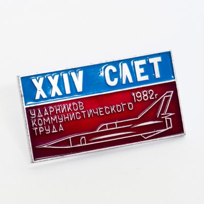 купить Значок ХХIV Слёт Ударников Коммунистического Труда 1982 (Разновидность случайная )