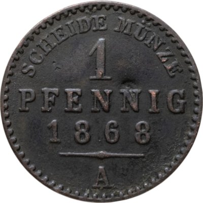 купить Германия, Княжество Рейсс-Грейц 1 пфенниг 1868