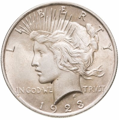 купить США 1 доллар (dollar) 1923 Peace Dollar (Мирный доллар) без обозначения монетного двора