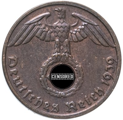 купить Германия, Третий рейх 1 рейхспфенниг (reichspfennig) 1939, знак монетного двора "B" - Вена