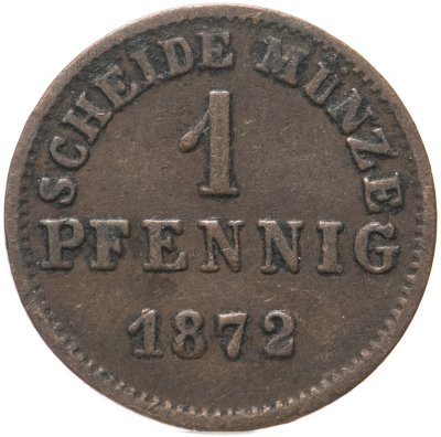 купить Германия, Гессен-Дармштадт 1 пфенниг 1872