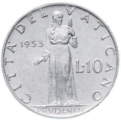 купить Ватикан 10 лир (lire) 1953
