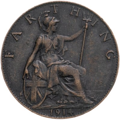 купить Великобритания 1 фартинг 1914