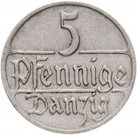 купить Данциг 5 пфеннигов (pfennig) 1923