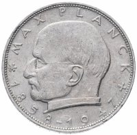 Купить Германия 2 марки 1957-1971 "Макс Планк", случайная дата, случайный монетный двор