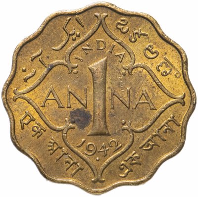 купить Британская Индия 1 анна 1942 •