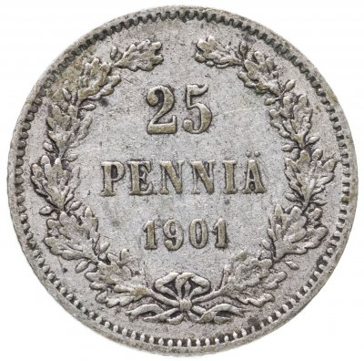купить 25 пенни 1901 L, монета для Финляндии