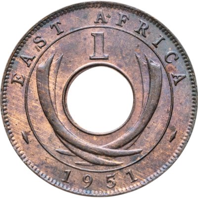 купить Британская Восточная Африка 1 цент (cent) 1951 знак монетного двора: "KN" - Кингз Нортон Металл, Бирмингем