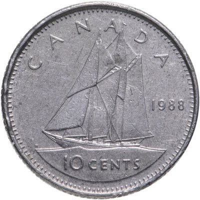 купить Канада 10 центов (cents) 1988, молодая королева