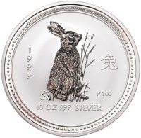 купить Австралия 10 долларов 1999 «Восточный календарь.Год кролика»