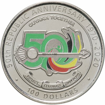 купить Гайана 100 долларов 2020 "50 лет Кооперативной Республике Гайана"
