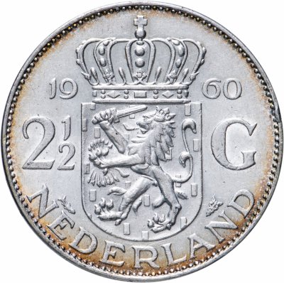 купить Нидерланды 2 1/2 гульдена (gulden) 1960
