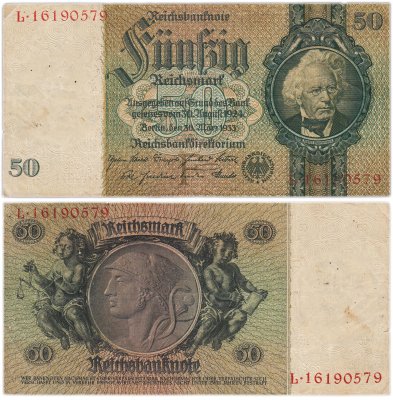 купить Германия 50 рейхсмарок 1933 (Pick 182)