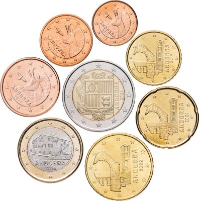 купить Андорра набор монет евро 2016-2024 (8 штук)