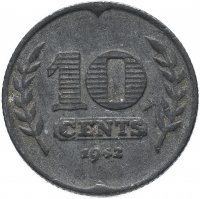 Купить Нидерланды 10 центов (cents) 1942