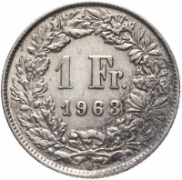 Купить Швейцария 1 франк (franc) 1963