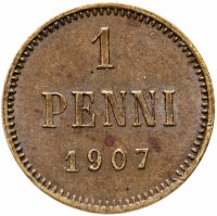 купить 1 пенни (penni) 1907, монета для Финляндии