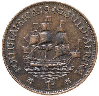купить Южная Африка (ЮАР) 1 пенни (penny) 1940 Точка после даты