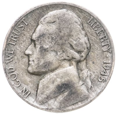 купить США 5 центов (cents) 1945 P Jefferson Nickel (Джефферсон) знак монетного двора "S"
