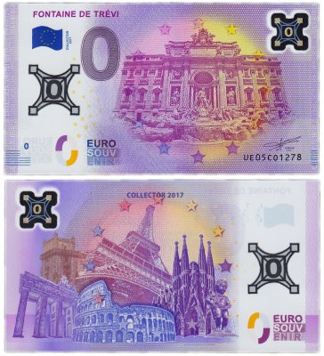 купить 0 евро (euro) «Фонтан Треви» Collector 2017 Пластик (лимитированная серия)