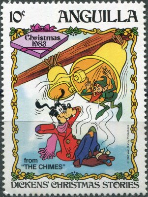 купить Ангилья Почтовая марка 1983 "Гуфи и чертенок (из "Рождественской истории Микки")"