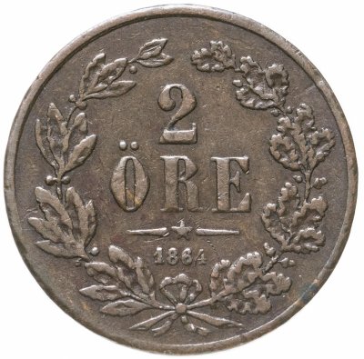 купить Швеция 2 эре (ore) 1864