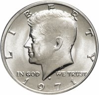 Купить США 1/2 доллара (50 центов, half dollar) 1971 D "Кеннеди"