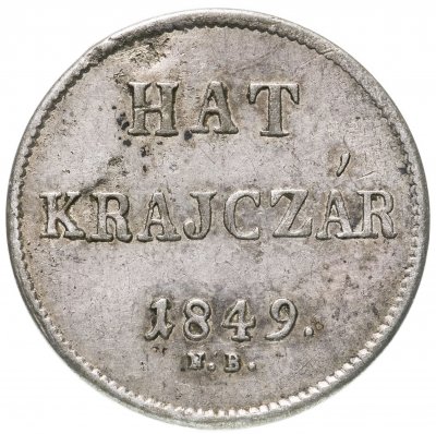 купить Венгрия 6 крейцеров 1849